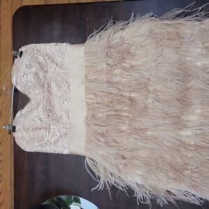 Bebe pink feather cocktail dress size Medium